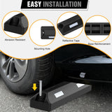 Rubber Parking Curbs 2 Pack - Heavy Duty 22 Inch Garage Wheel Stops Parking aid Block for Driveway & Parking Lot, Black