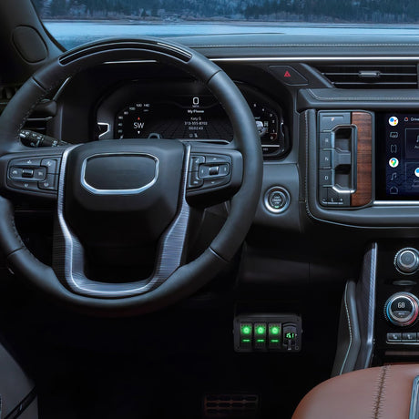 Rocker Switch 3 Gang Rocker Switch Box 12V SPST ON Off Toggle Switches PD Type C and QC USB Charger Voltmeter LED Light Waterproof Aluminum Mount Bracket Panel DIY Stickers for Boat Car RV Truck