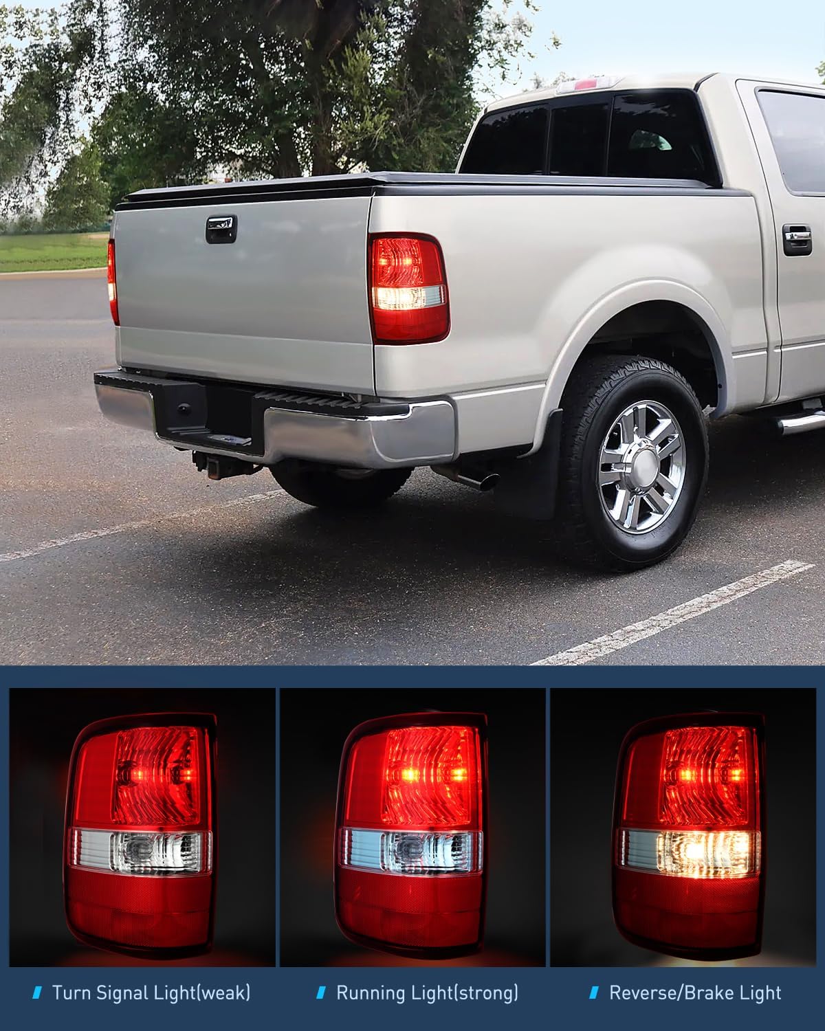 2004-2008 Ford F150 Taillight Assembly Rear Lamp Replacement OE Style Red Housing Driver Passenger Side Nilight