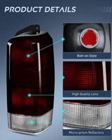 Taillight Assembly Compatible with 1997 1998 1999 2000 2001 Jeep Cherokee Limited SE Sport XJ XJ Chassis Rear Tail Light Lamp Replacement OE Style Smoked Black Drive and Passenger Side
