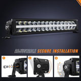 LED Light Bar with Amber DRL 19 Inch 150W Offroad Light Anti-Glare Flood Spot Combo LED Driving Light IP68 w/ 14 AWG DT Connector Wiring Harness for Pickup Truck SUV ATV UTV Boat 4x4