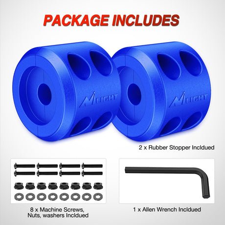 Winch Stopper for ATV UTV Truck SUV Winch Cable Hook Rubber Stopper 2 Pack Protect Towing Hook Synthetic Rope Winch Accessories Rope Line Saver with Stainless Steel Screws Allen Wrenc, Blue