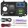 Accessories Nilight Golf Cart Key Switch Console Panel 9V-48V DC with Forward Reverse Rocker Switch 4.8A Dual USB Quick Charger LED Digital Voltmeter for EZGO TXT PDS Golf Cart, 2 Years Warranty