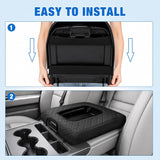 Center Console Cover Fit for Chevy GMC Silverado Sierra 2014-2018 | for Silverado Sierra 2014 15 16 17 2018 Jump Seat Accessories Middle Armrest Cover for Car Waterproof Nappa Leather, Black