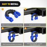 Safety Chain Connector Link, 1/2In Tow Hitch Hammerlock Coupling Link, 2 Pack Forged Steel Tow Chain Connector for Chain Link/Recovery Rope Link/Shackle, 12000 lbs Load Limit, Blue