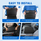 Center Console Cover for Ford F150 2021-2025 2026 Armrest Cushion | Nappa Leather Armrest Cover for Ford Car Accessories Waterproof Middle Console Cushion (Only fit for Work Surface Console)