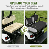 Golf Cart Seat Covers 2PCS Grey Black EZGO TXT RXV Club Car DS | Breathable Sandwich Mesh Sun Scratch Resistant Washable No Staple Fits 1994-2013 EZGO TXT RXV and 2000-2026 Club Car DS