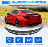 Spoiler Fit for Infiniti Q50 4 Door Sedan 2014 2015 2016 2017 2018 2019 2020 2021 2022 2023 2024 Spoilers for Cars Rear Spoiler Wing ABS Rear Trunk Lip Accessories, Carbon Fiber Pattern Black