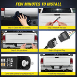 Truck Tailgate Light Strip 7 Inch Aluminum Frame Double Row 60 LED Red Running Brake Amber Sequential Turn Signals Strobe Lights Bar for Trailer Hitch Cargo Carrier Luggage Rack