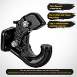 Pintle Hook Hitch with Mounting Kit 40,000 lbs, Fits 2-1/2 to 3-Inch Lunette Ring, Mount Required, 20Ton Hitch Receiver fit for Pintle Hook Mount