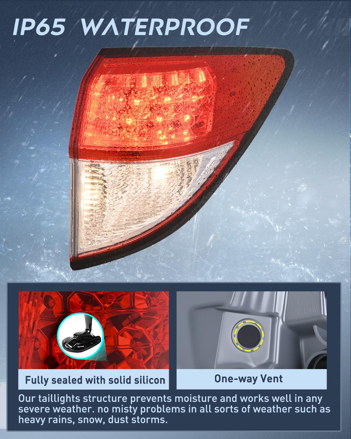 Taillight Assembly Compatible with 2019 2020 2021 2022 Honda HRV | Red Clear Tail Light OE Style Rear Outer Lamp Replacement Passenger Side