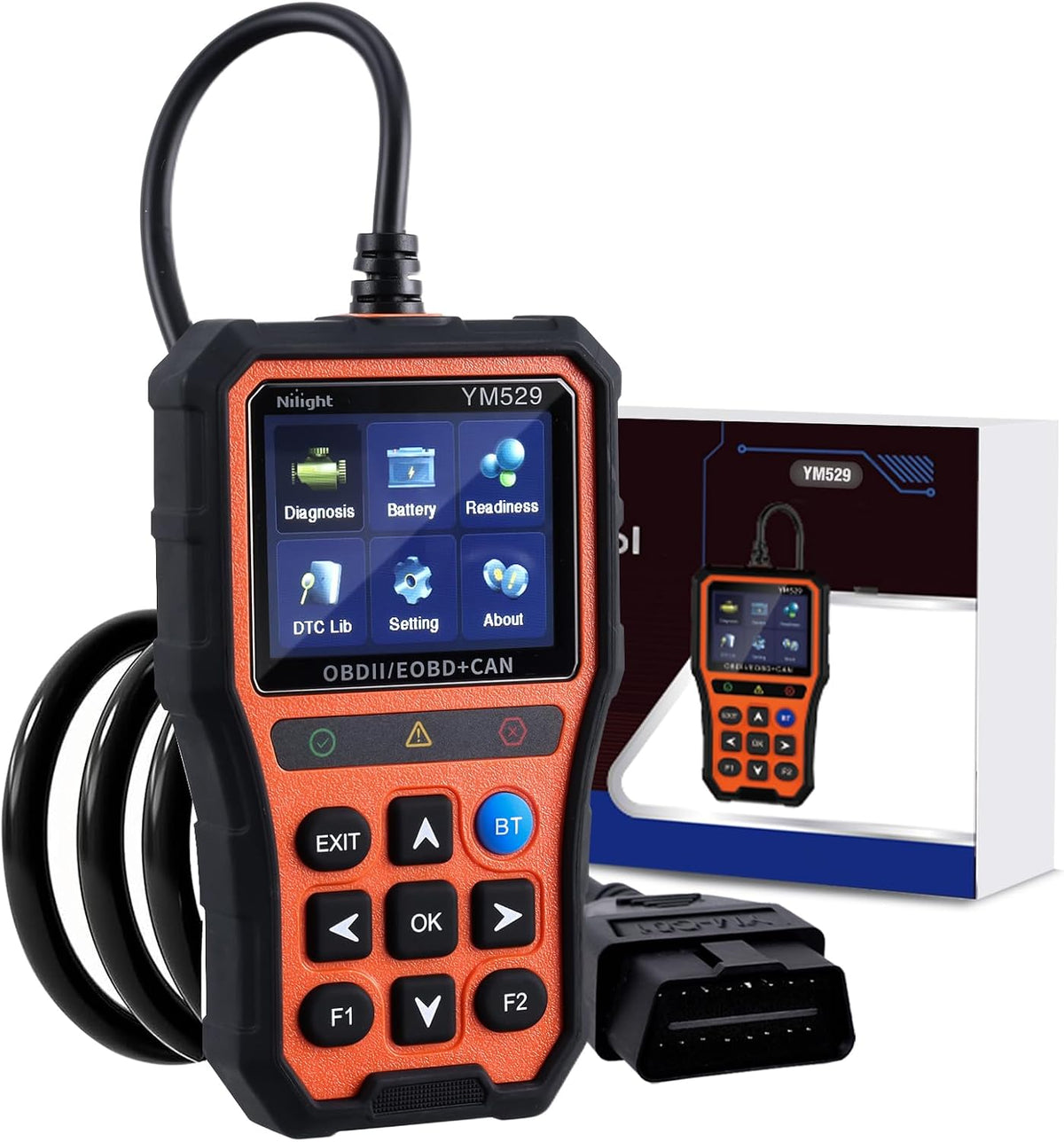 YM529 Smart Wireless OBD2 Scanner with Wireless Update - Professional Car Diagnostic Tool with 2.8 Inch IPS Screen - Auto Code Reader for Check Engine Light & Wireless Update, 1996-2026 Vehicles