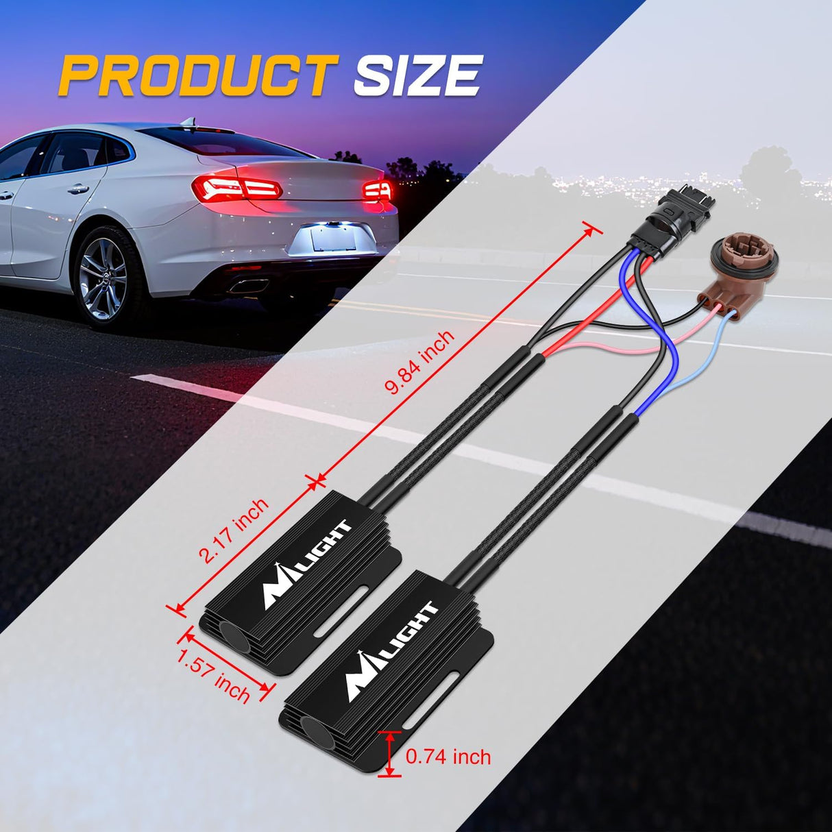 3157B CK LED CANbus Decoder, Anti-Flickering Harness Load Resistor Kit Turn Signal Error Warning Canceller, Pack of 2