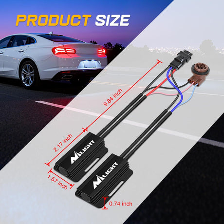 3157B CK LED CANbus Decoder, Anti-Flickering Harness Load Resistor Kit Turn Signal Error Warning Canceller, Pack of 2