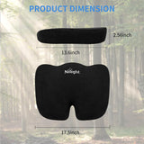 Car Seat Cushion Black Velvet Gel Memory Foam Seats Soft and Comfortable Suitable for Daily Life and Driving Relieves Sciatica and Tailbone Pain Improves Drive Vision