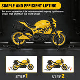Universal Motorcycle Stand Lift 850lbs Front Rear Combo Stand Lift Stand Front Wheel Fork Stand Rear U+L Fork Swingarm Spool Stand for Most Yamaha Honda Kawasaki Suzuki Motorcycles