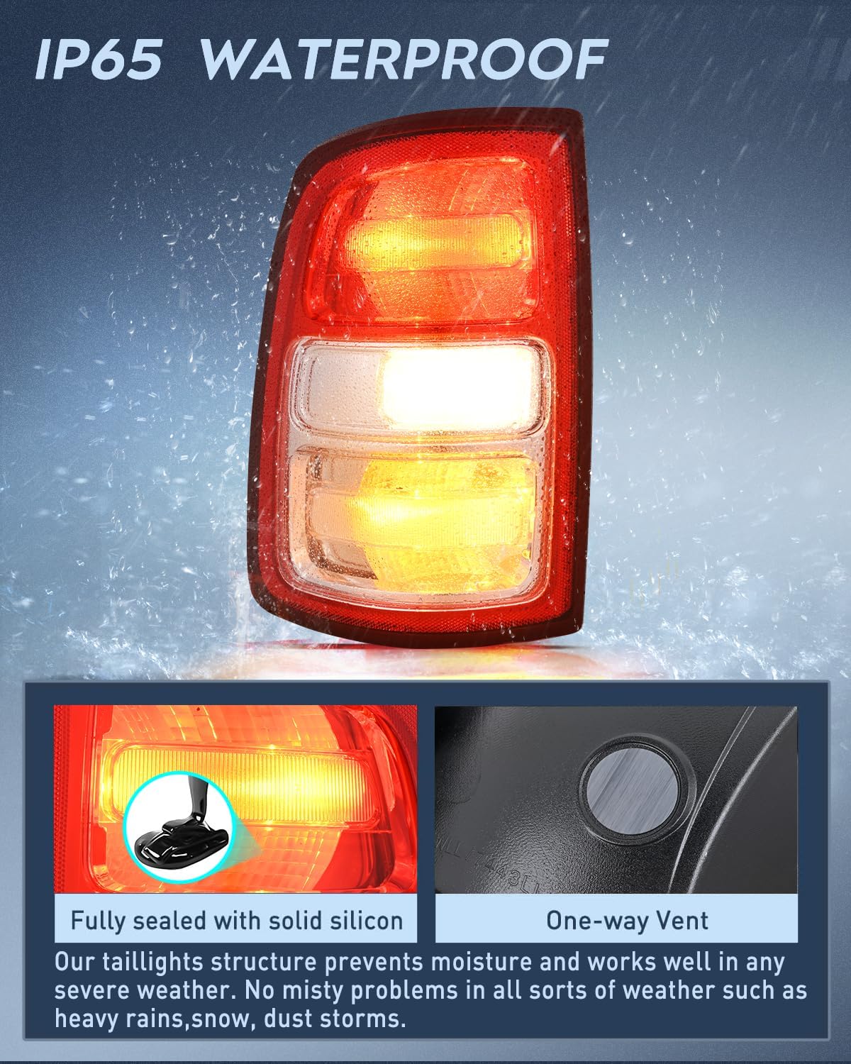 Taillight Assembly for 2019 2020 2021 2022 2023 Dodge Ram 2500 | 2019-2023 Dodge Ram 3500 Red Bezel Tail Light OE Style Rear Lamp Replacement Driver Side