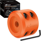 Winch Stopper for ATV UTV Truck SUV Winch Cable Hook Rubber Stopper Protect Towing Hook Synthetic Rope winch accessories Rope Line Saver with Stainless Steel Screws and Nuts Allen Wrenc,Orange