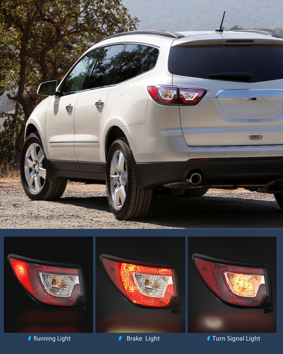 Taillight Assembly Compatible with 2013 2014 2015 2016 2017 Chevy Traverse Tail Light Replacement OE Style Driver Side with Bulbs