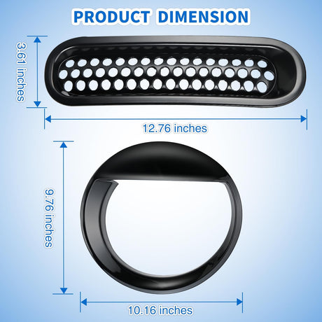 Grill Inserts fit for Jeep Wrangler Front Grille Mesh Inserts & Headlight Cover Set for JK JKU Unlimited Sports Sahara Freedom Rubicon 2007-2018 Clip-in Trim Exterior Accessories Black 9 Pcs