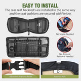 Golf Cart Seat Covers 2PCS Black Leather Yamaha Drive G29 Drive2 | Waterproof Leather No Staple Design Sun Scratch Resistant Cover Fits Yamaha 2007-2016 Drive G29/2017-2026 Drive 2