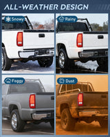 Taillight Assembly Compatible with 2003 2004 2005 2006 Chevy Silverado 1500 1500HD 2500 2500HD 3500 2007 Chevrolet Classic Incandescent Type Upgrade LED Tail Lights Rear Brake Lamps