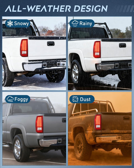 Taillight Assembly Compatible with 2003 2004 2005 2006 Chevy Silverado 1500 1500HD 2500 2500HD 3500 2007 Chevrolet Classic Incandescent Type Upgrade LED Tail Lights Rear Brake Lamps