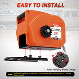Boat Trailer Winch 3500 lbs Portable Electric Boat Winches 12 V DC Marine Winch with Synthetic Rope Remote Control Hand Crank Power-In Freewheel Waterproof Winch for Boat Trailer Towing Orange