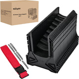 RV Sewer Hose Support 20Ft, Telescoping Design Avoid Obstacles and Height Adjustable for Camper Drainage, Easy to Set Up, Stable Deep U Shape Cradles Secure with Strap and Rubber Bands, Black