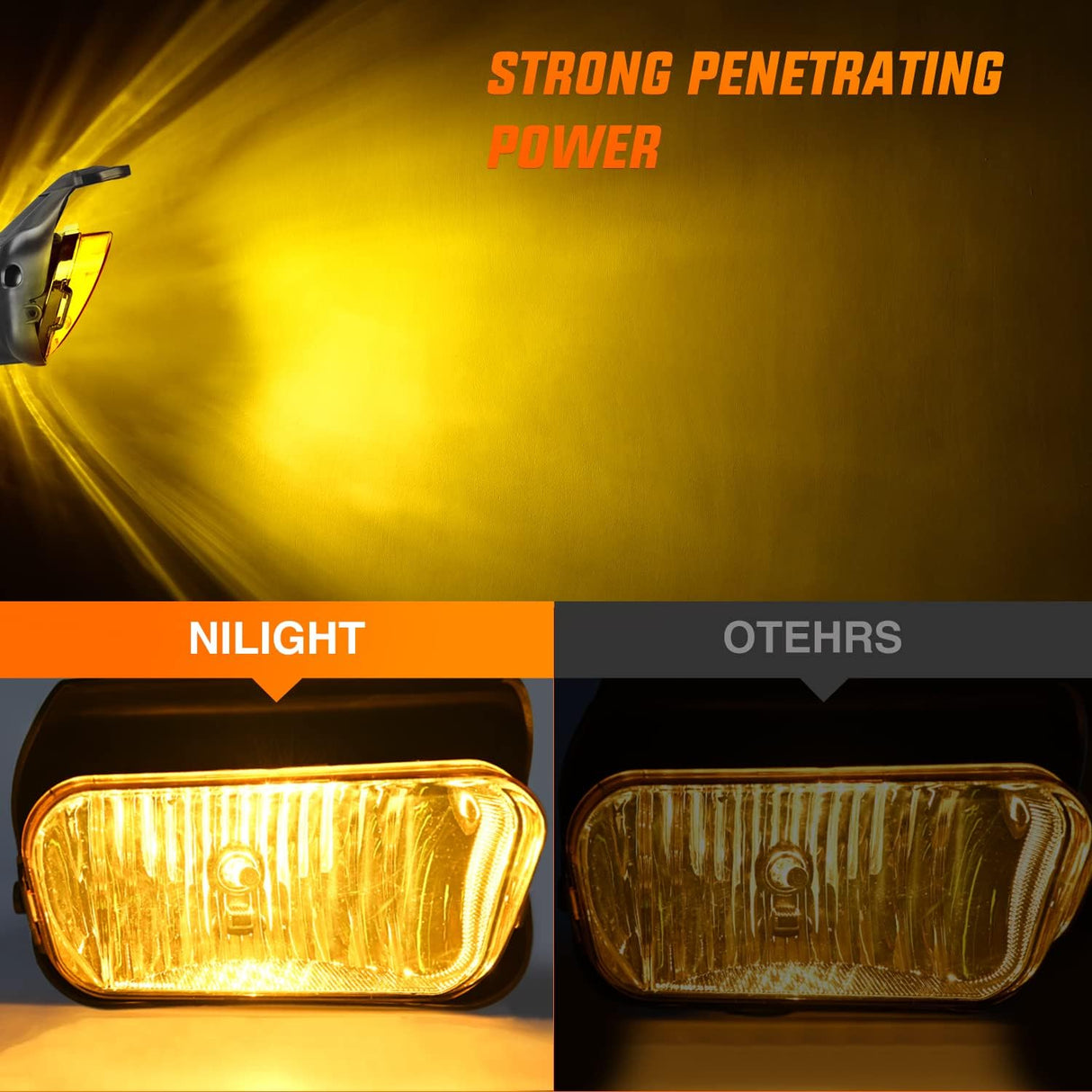 2002-2007 Chevy Silverado 1500 2500 3500 2002-2006 Avalanche Fog Light Assembly Body Cladding H10 Halogen Bulbs Amber Lens Nilight