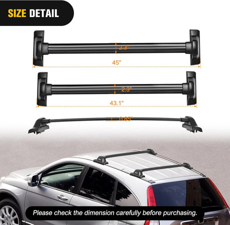 Roof Rack Cross Bars Fit for Honda CRV 2007 2008 2009 2010 2011 with Fixed Point, Adjustable Aluminum Car Crossbars with Rubber Pad for Cargo Carrier Luggage Bike Kayak Rooftop Tent Snowboard