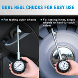 Tire Pressure Gauge 160PSI Heavy Duty Stainless Steel Dual Head Air Pressure Chucks ANSI B40.1 Certified Large 2 Inch Dial Wheel Checker for Truck Semi Truck ATV Motorhome Cars & RV Accessories