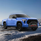 Bull Bar with Light Bar&License Plate Hole Compatible with Toyota Tundra 2022 2023 2024 Truck Brush Guard, Front Bumper Push Bar w/Grille Skid Plate Light Mount