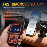YM529 Smart Wireless OBD2 Scanner with Wireless Update - Professional Car Diagnostic Tool with 2.8 Inch IPS Screen - Auto Code Reader for Check Engine Light & Wireless Update, 1996-2026 Vehicles