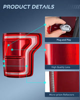 Taillight Assembly Compatible with 2015 2016 2017 Ford F150 Rear Tail Light with Blind Spot Lamp Replacement LED OE Style Module NOT Included Drive and Passenger Side