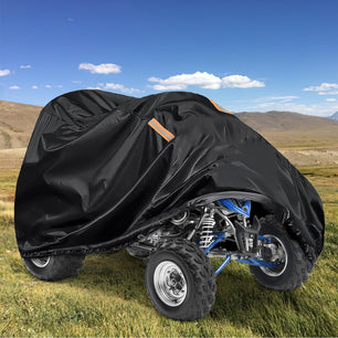 ATV Cover Waterproof 420D Heavy Duty Ripstop Material Black Protects 4 Wheeler from Snow Rain All Season All Weather UV Protection Fits up to 82