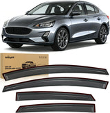 Window Rain Guards for Ford Focus Sedan 2012-2018, NOT for Hatchback Models, Tape-On Wind Deflectors Vent Visors, Smoke Sun Rain Guard, 4PCS