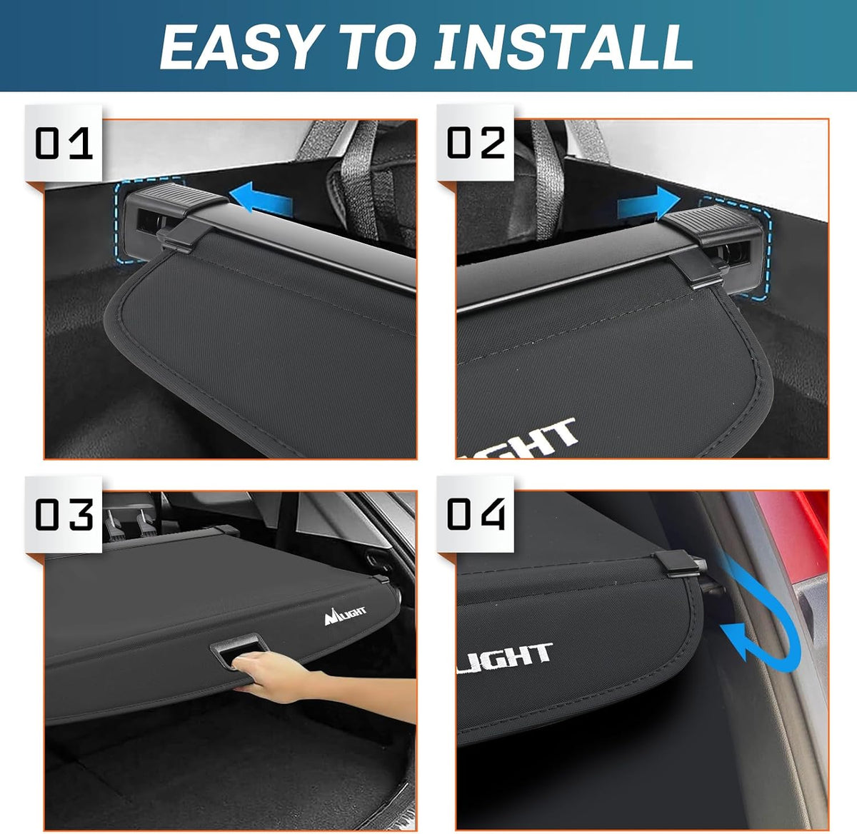 Trunk Cargo Cover Fit for Lincoln Nautilus 2024 2025 2026 | Retractable Security Shade, Includes Trunk Storage