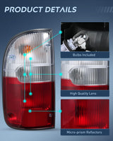 Taillight Assembly Compatible with 1995 1996 1997 1998 1999 2000 Toyota Tacoma Rear Tail Light Lamp Replacement OE Style Driver Side