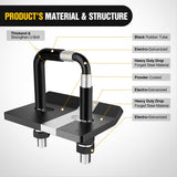 Dual Hitch Extender to 10 Inch Max Extension Length with Hitchs Tightener Anti Rattle for 2 Inch Receiver with 5/8 Inch Bolt Nut Clip Adjust 7-1/2 Inch Riser or Drop 4,000 lbs GTW Matte Black