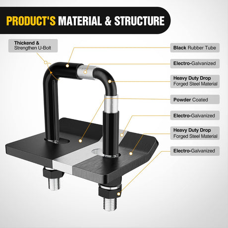 Dual Hitch Extender to 10 Inch Max Extension Length with Hitchs Tightener Anti Rattle for 2 Inch Receiver with 5/8 Inch Bolt Nut Clip Adjust 7-1/2 Inch Riser or Drop 4,000 lbs GTW Matte Black
