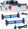 40LED Blue Emergency Strobe Traffic Advisor Light Bar with Suction Cups Dash Safety Warning Hazard Flashing Lights Interior Front/Rear Windshield for Trucks Construction Vehicles
