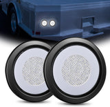 Trailer Tail Lights 2PCS 4Inch Round 32LED White Halo Ring | Grommet Mount IP67 Waterproof Marker Clearance Reverse Backup Running Taillights for Trailer Truck Pickup Camper RV