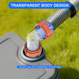 90 Degree RV Tote Tank Adapter, Clear RV Sewer Hose Elbow Fitting with 4 Swivel Bayonet Prongs Leak-Proof Double Odor-Tight Sealing Ring for RV Camping Portable Waste Tank Sewer Hoses, Orange