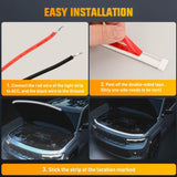 LED Hood Light Strip, 79Inch Flexible Car Hood Light Waterproof Dynamic Startup Daytime Running Light for Cars, SUVs, Trucks, White