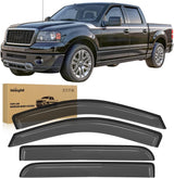 Out-Channel Rain Guards for Ford F150 Crew Cab 2004-2008, 4PCS | Tape-On Smoke Window Visors, Helps Reduce Wind Noise, Fits F150 2004 2005 2006 2007 2008, Lincoln Mark LT 2006 2007 2008