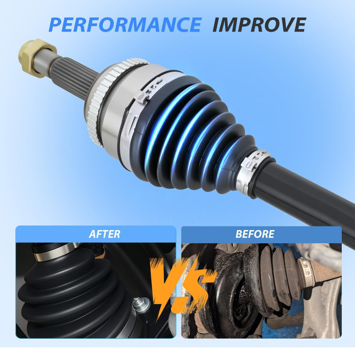 CV Axle Shaft Assembly Compatible with 2002 2003 2004 2005 2006 2007 2008 2009 Toyota Camry 2004-2008 Toyota Solara 2001-2007 Highlander Half-Shaft Assemblies Replacement Front Passenger Side