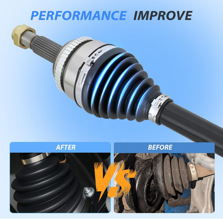 CV Axle Shaft Assembly Compatible with 2002 2003 2004 2005 2006 2007 2008 2009 Toyota Camry 2004-2008 Toyota Solara 2001-2007 Highlander Half-Shaft Assemblies Replacement Front Passenger Side