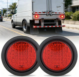 Trailer Tail Lights 2PCS 4Inch Round 40LED Red Stop Brake | Surface Mount Grommet IP67 Waterproof Marker Clearance Turn Signal Running Taillights for Trailer Truck Pickup Camper RV Bus
