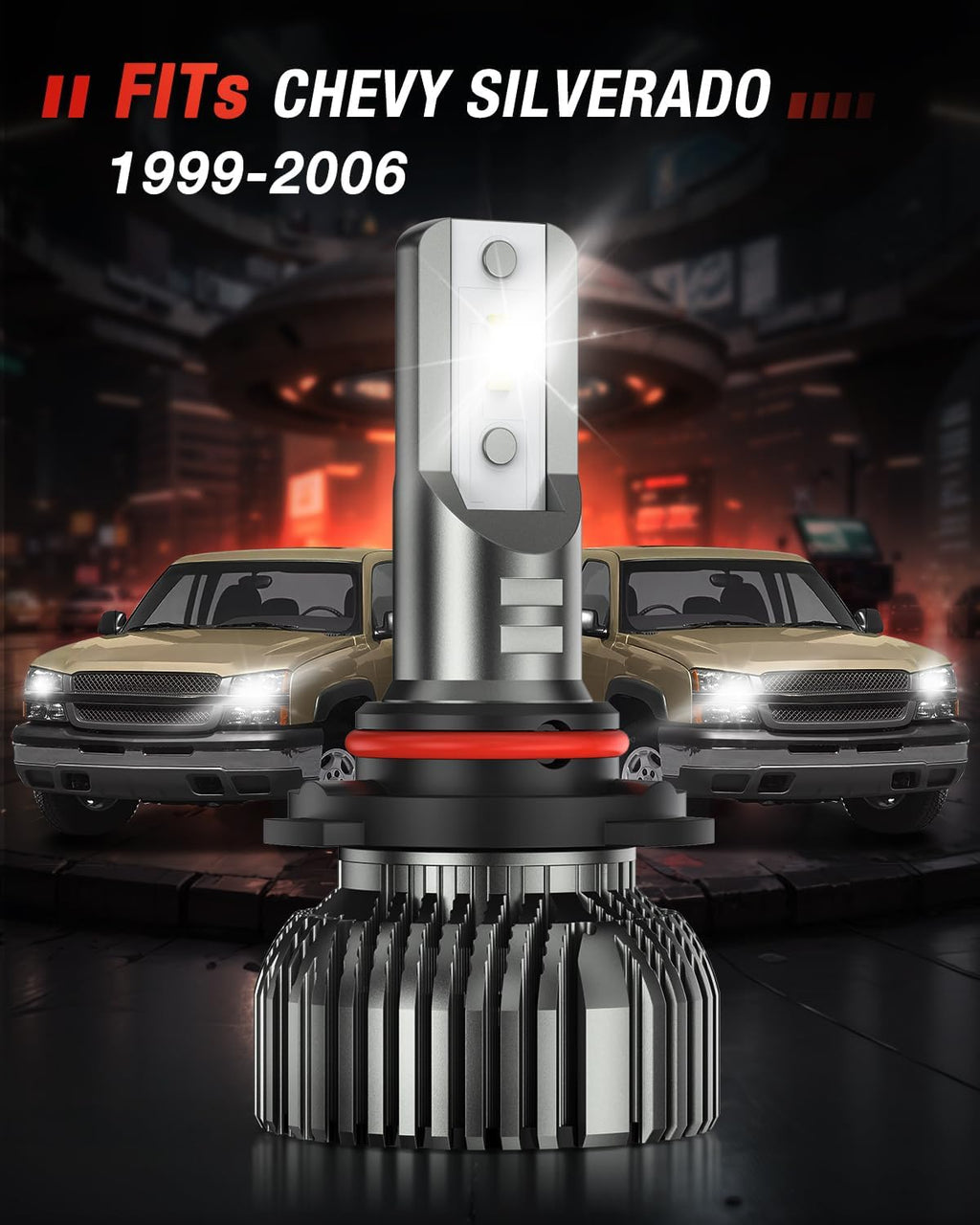 1999-2006 Chevy Silverado 1500 2500 3500 9005 9006 LED Headlight